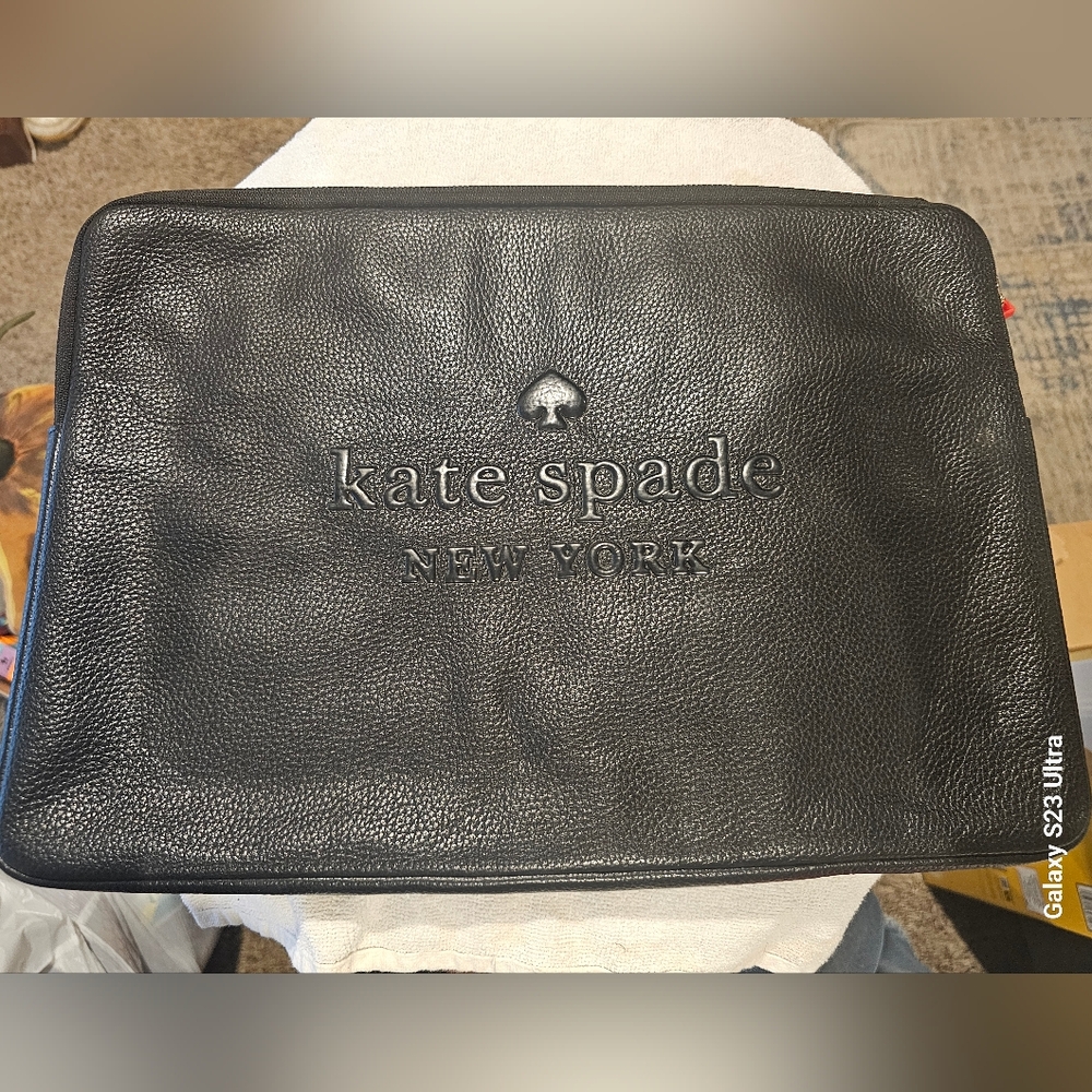 Kate Spade Black Textured Laptop Sleeve